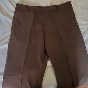 Hugo Boss Halm Brown front pleated trousers size 32R